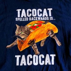 Graphic tee XL TACO CAT Navy tacos t-shirt